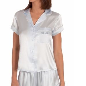 Bridal PJs- In Bloom The Mrs. PJ set blue
